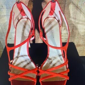 Pelle Moda Vibrant Red Strappy Heels